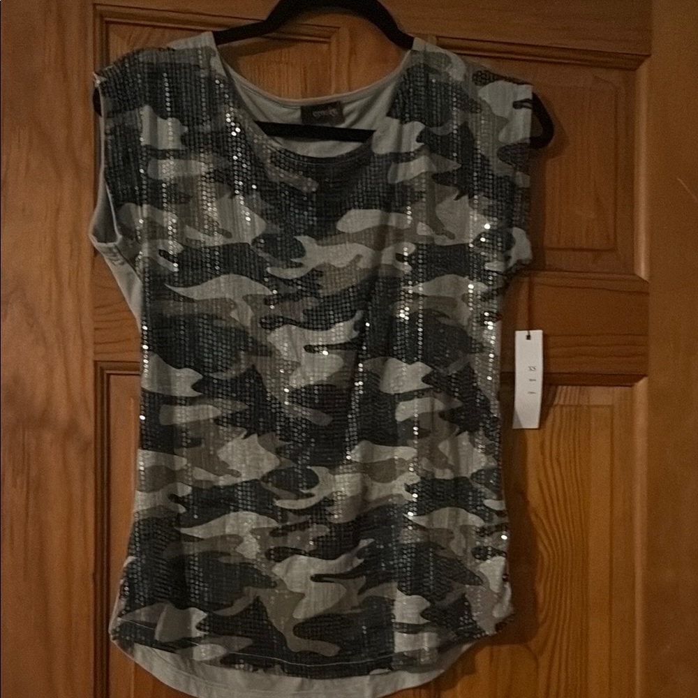 Cato Sequin camo Short Sleeve Tee